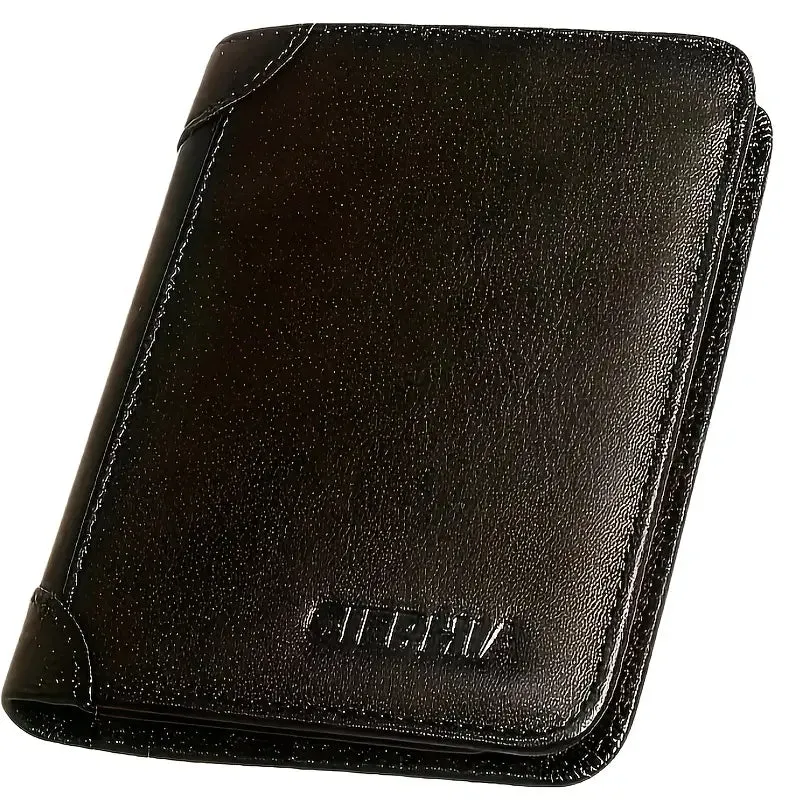 Vintage Style Men's RFID Blocking Wallet Large Capacity with Multiple Card Slots