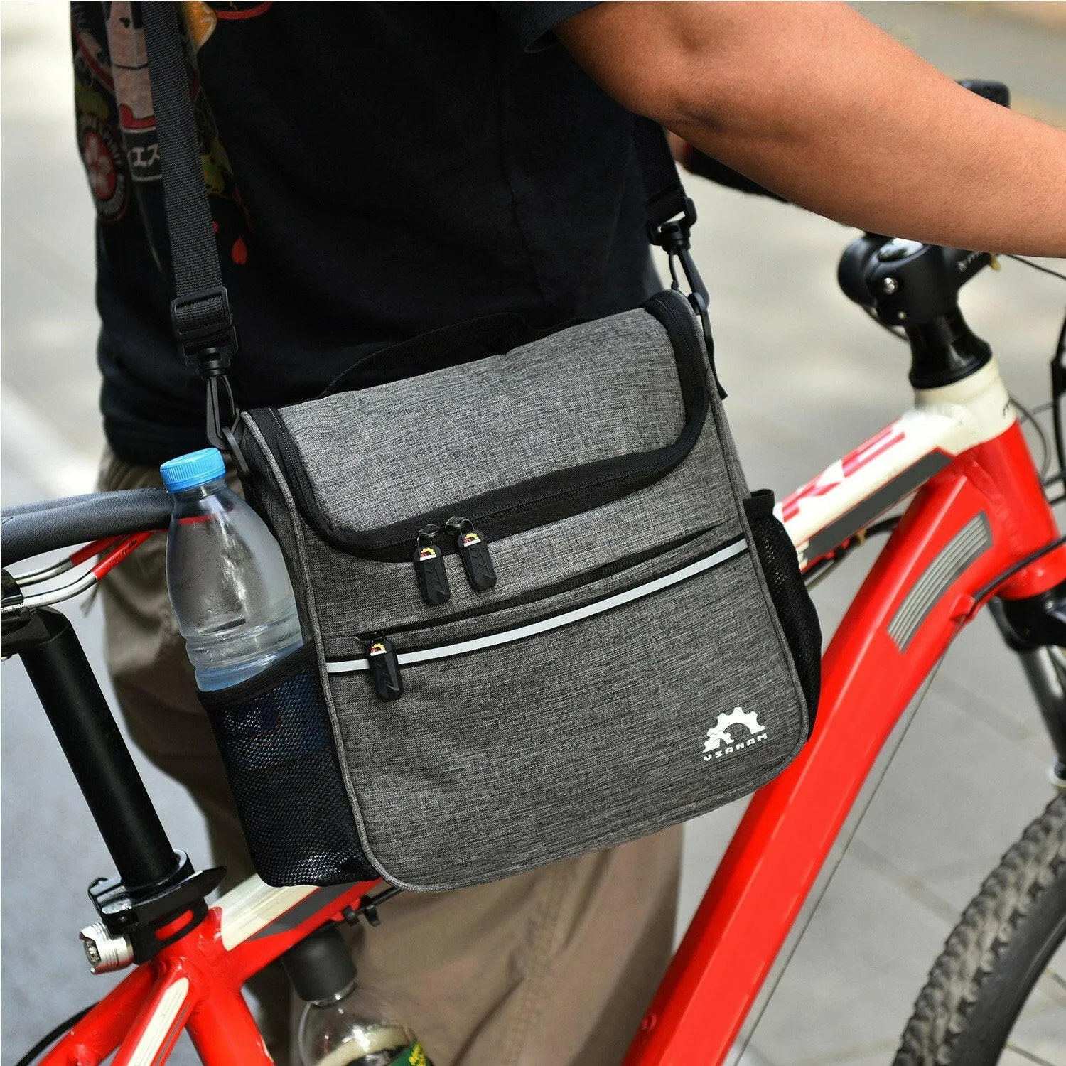 Waterproof Bike Handlebar Insulated Cooler Bag Front Bag Mountain Road Bicycle Cycling Handlebar Basket Bag Pannier Shoulder Bag