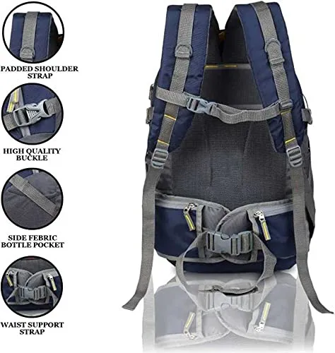 Wesley Spartan Unisex Travel Hiking Laptop Bag fits Upto 17.3 inch with Raincover and Internal Organiser Backpack Rucksack College Bag (Navy blue)