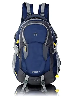 Wesley Spartan Unisex Travel Hiking Laptop Bag fits Upto 17.3 inch with Raincover and Internal Organiser Backpack Rucksack College Bag (Navy blue)