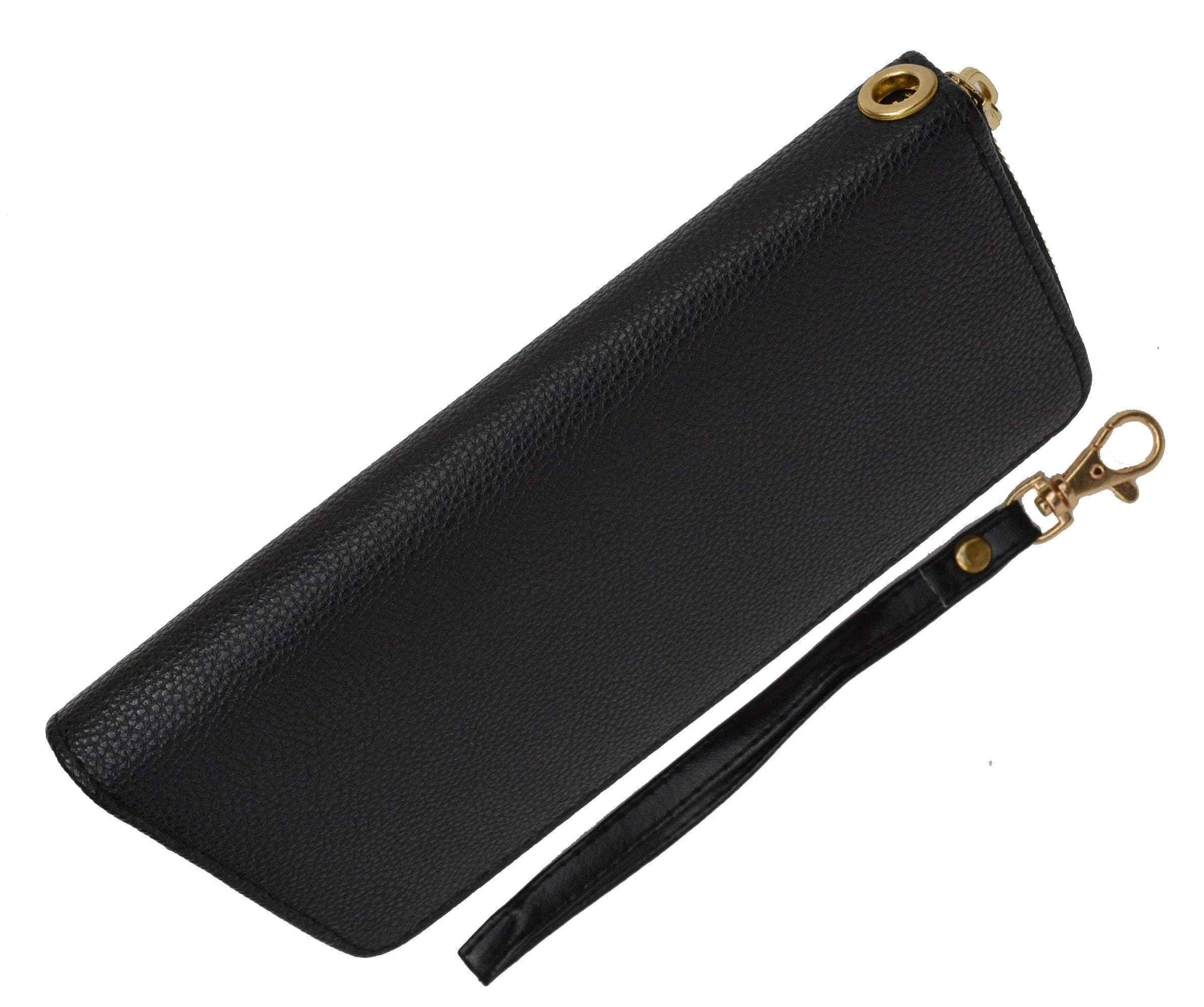 Women's Single Zip Around Wristlet Clutch Organizer Wallet 126-11876-7 (C)