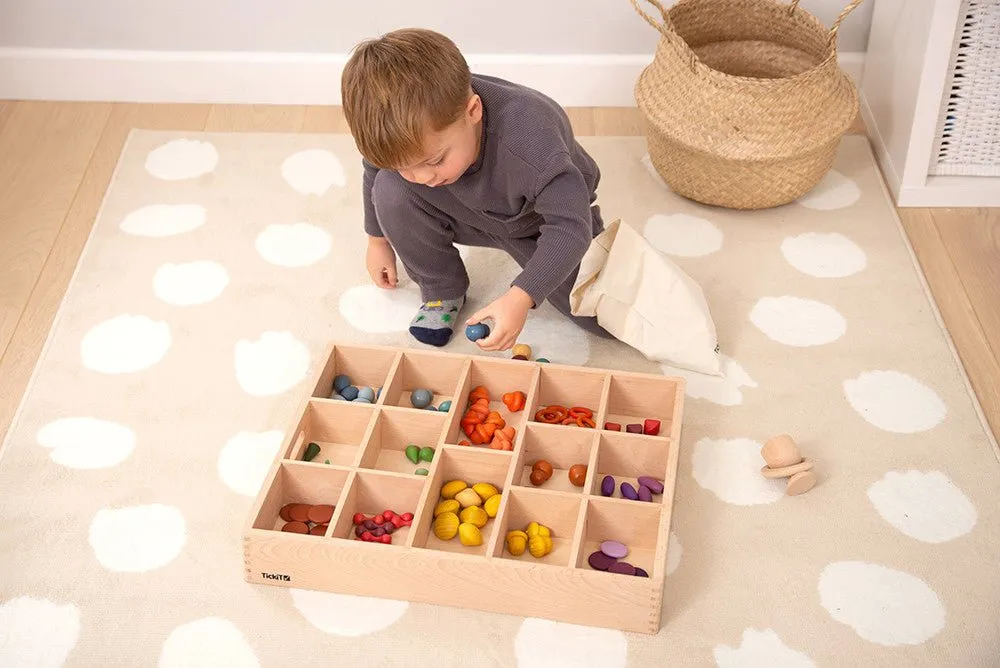 Wooden Treasures Super Set   Wooden Sorting Tray (14-Way) (Direct Shipping)