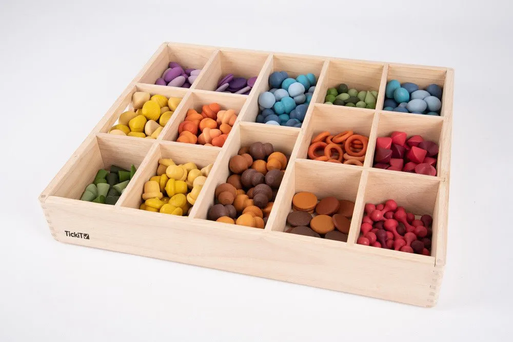 Wooden Treasures Super Set   Wooden Sorting Tray (14-Way) (Direct Shipping)